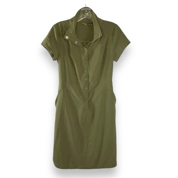 Prana Small Shadyn Cargo Green Shirt Dress Pockets - Picture 1 of 5